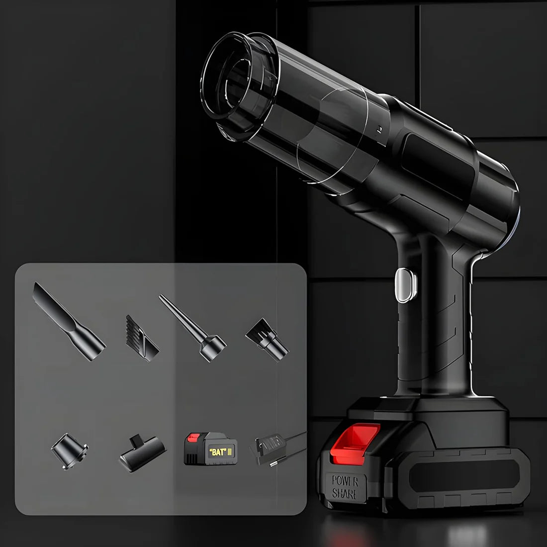 3-in-1 Wireless Car Vacuum Cleaner – High Power Portable USB Rechargeable Handheld Cleaner