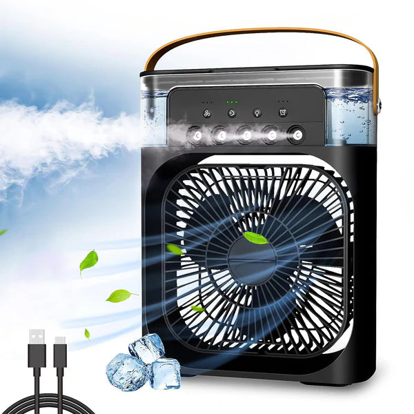 Portable Air Cooler Fan with Mist – USB Rechargeable Personal Cooling Device