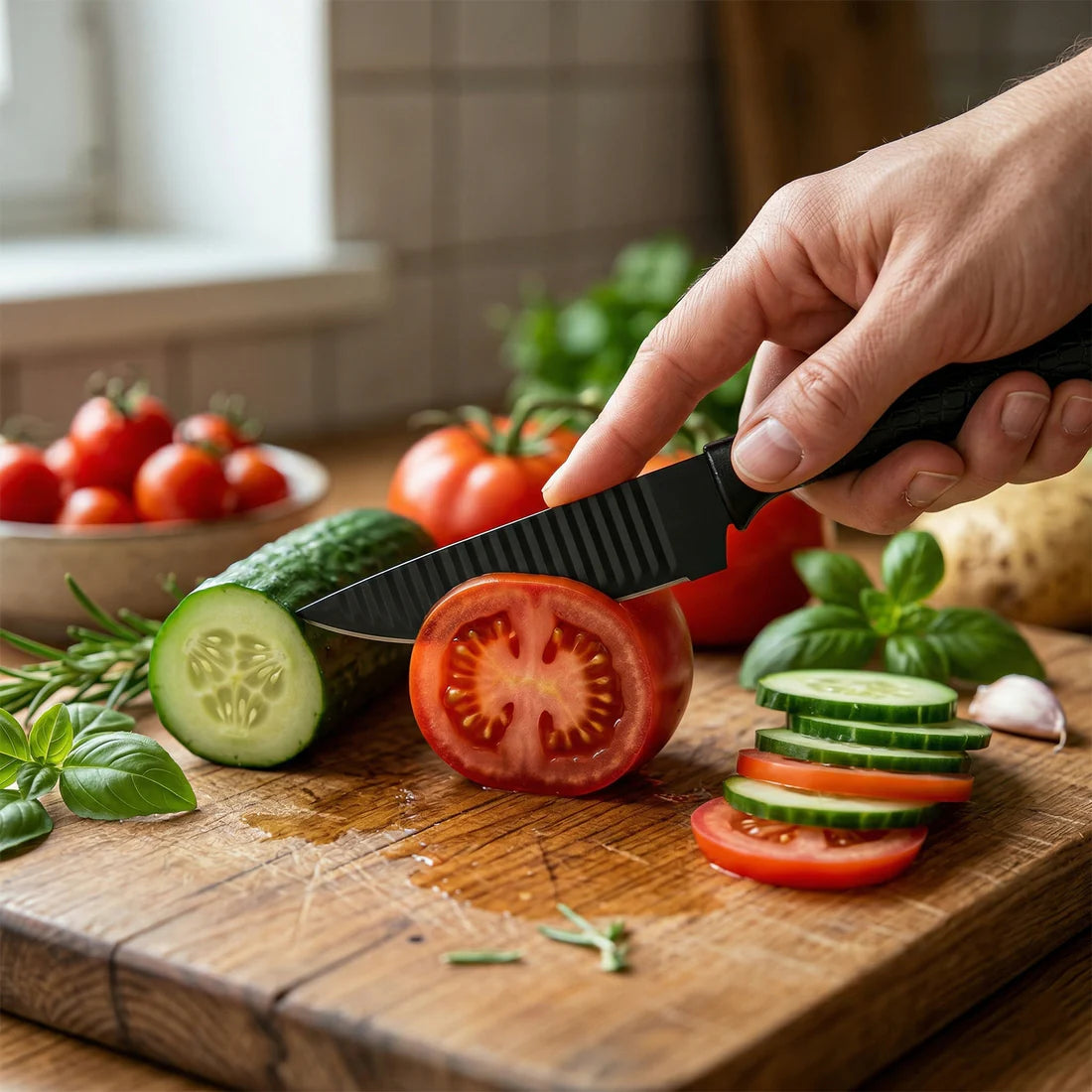 Ossica™ 6-in-1 Premium Kitchen Knife Set – Stainless Steel Knives with Scissors & Peeler